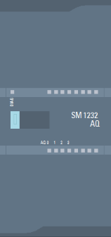 模擬量輸出模塊 AQ4 x 14 位；插入式端子排；輸出：+/-10V，0 到 20mA；診斷可組態；可選擇輸出替代值